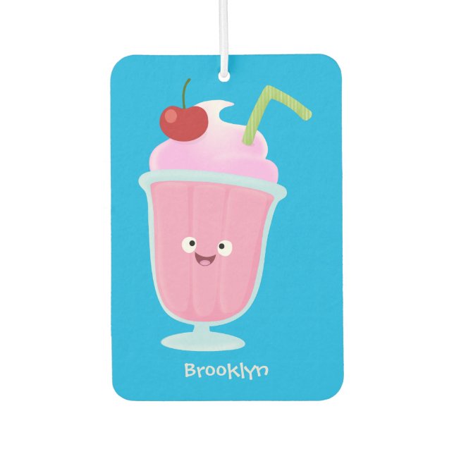 Cute strawberry ice cream sundae cartoon  air freshener (Front)