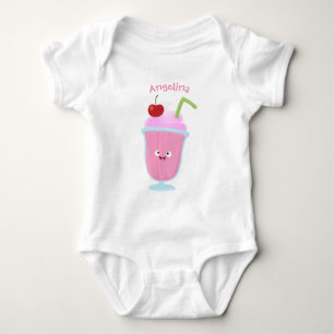 Cute strawberry ice cream sundae cartoon baby bodysuit