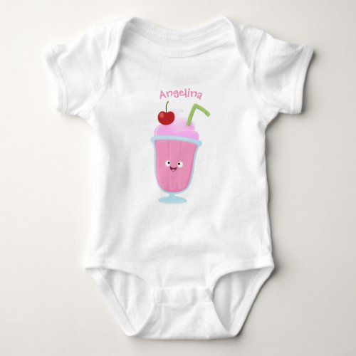 Cute strawberry ice cream sundae cartoon baby bodysuit