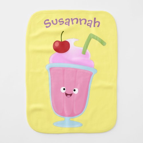 Cute strawberry ice cream sundae cartoon baby burp baby burp cloth