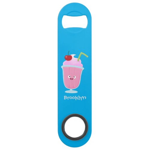 Cute strawberry ice cream sundae cartoon bar key