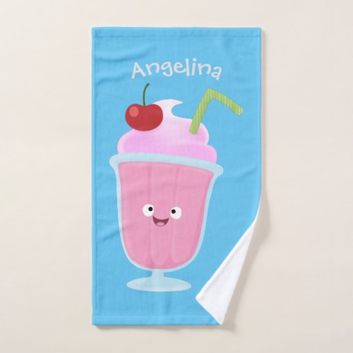 Cute strawberry ice cream sundae cartoon bath towel set