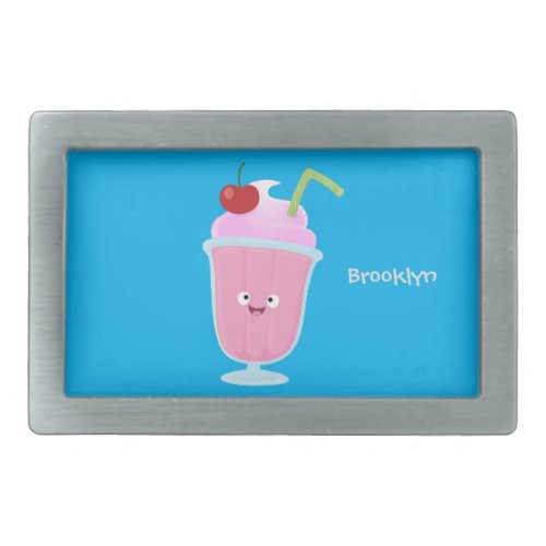 Cute strawberry ice cream sundae cartoon belt buckle