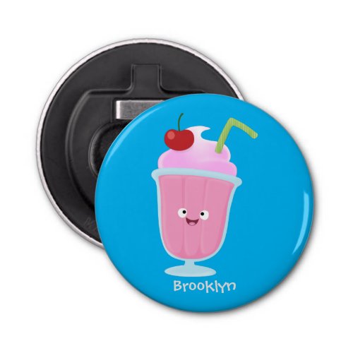 Cute strawberry ice cream sundae cartoon bottle opener