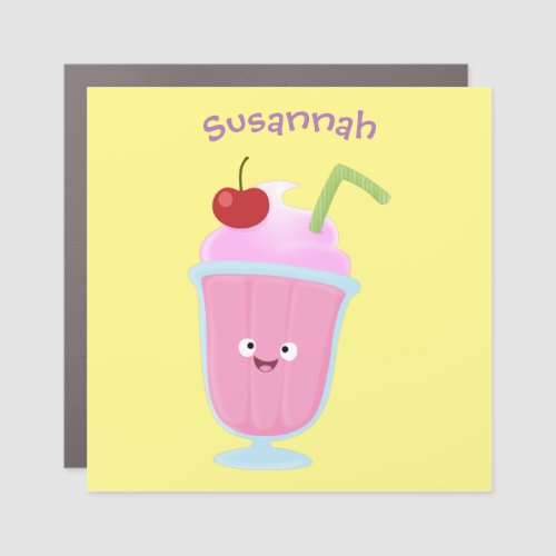 Cute strawberry ice cream sundae cartoon car magnet