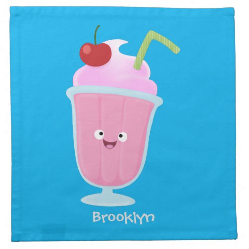 Cute strawberry ice cream sundae cartoon cloth napkin