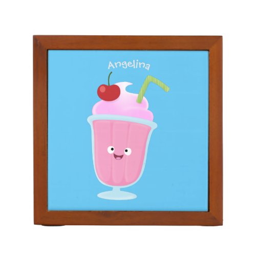 Cute strawberry ice cream sundae cartoon desk organizer