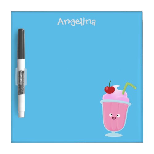 Cute strawberry ice cream sundae cartoon dry erase board