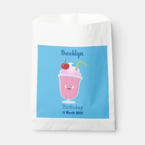 Cute strawberry ice cream sundae cartoon favor bag