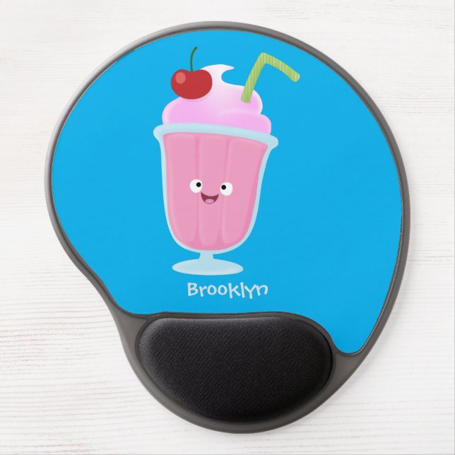 Cute strawberry ice cream sundae cartoon gel mouse pad (Front)