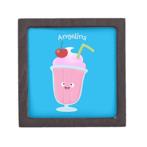 Cute strawberry ice cream sundae cartoon gift box