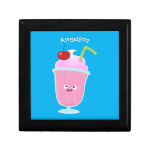 Cute strawberry ice cream sundae cartoon gift box