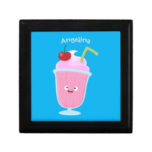 Cute strawberry ice cream sundae cartoon gift box