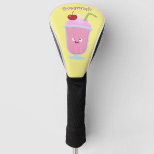 Cute strawberry ice cream sundae cartoon golf head cover