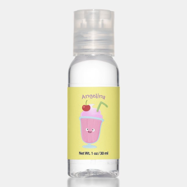 Cute strawberry ice cream sundae cartoon hand sanitizer (Front)