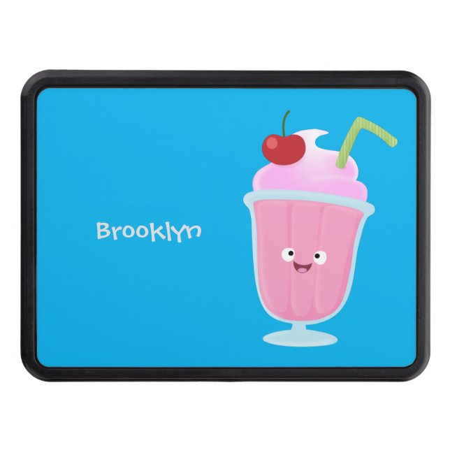 Cute strawberry ice cream sundae cartoon hitch cover (Front)