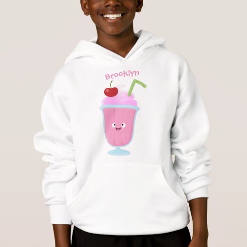 Cute strawberry ice cream sundae cartoon hoodie