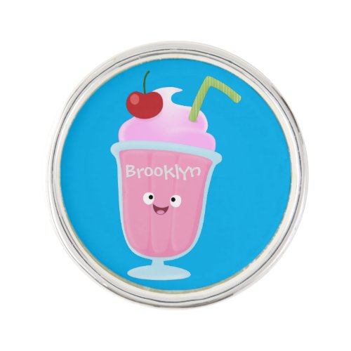 Cute strawberry ice cream sundae cartoon lapel pin