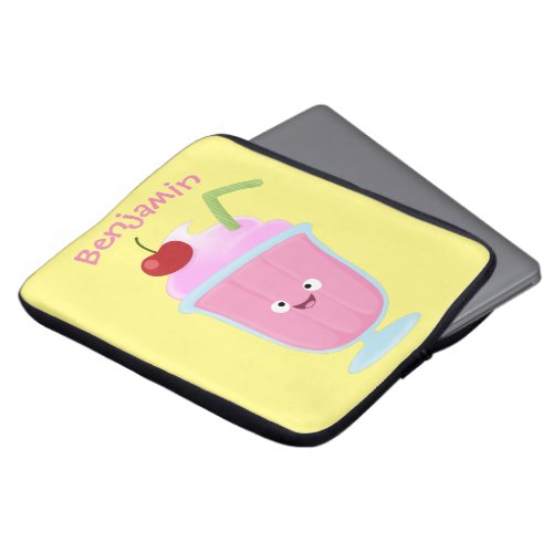 Cute strawberry ice cream sundae cartoon laptop sleeve