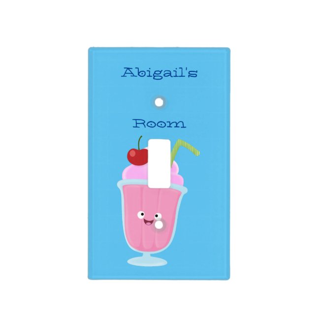 Cute strawberry ice cream sundae cartoon light switch cover (Front)