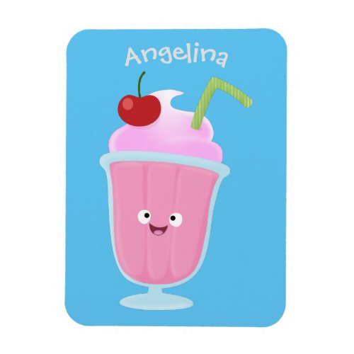 Cute strawberry ice cream sundae cartoon magnet