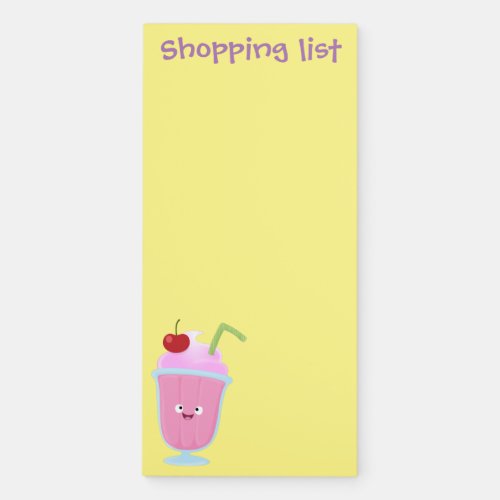 Cute strawberry ice cream sundae cartoon magnetic notepad