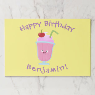 Cute strawberry ice cream sundae cartoon paper pad