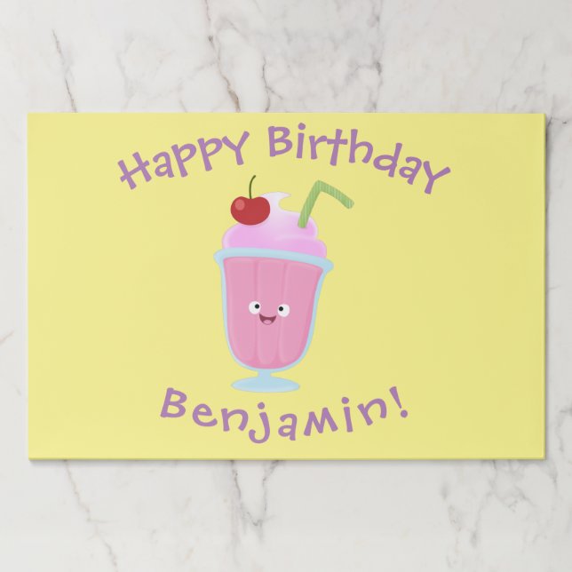 Cute strawberry ice cream sundae cartoon paper pad (Front)