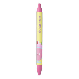 Cute strawberry ice cream sundae cartoon pen