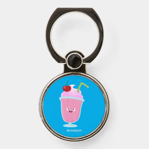 Cute strawberry ice cream sundae cartoon phone ring stand