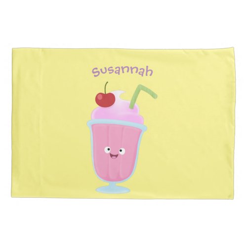 Cute strawberry ice cream sundae cartoon pillow case