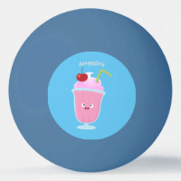 Cute strawberry ice cream sundae cartoon ping pong paddle