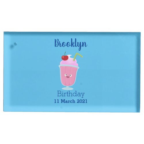 Cute strawberry ice cream sundae cartoon place card holder