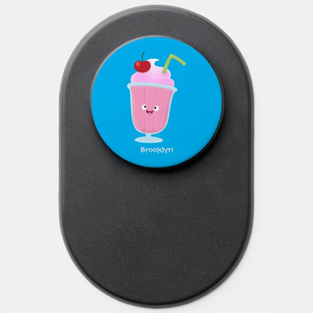 Cute strawberry ice cream sundae cartoon PopSocket (Popsocket)
