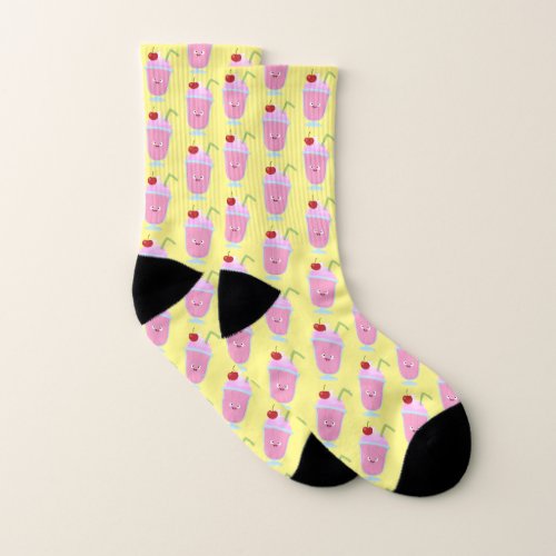 Cute strawberry ice cream sundae cartoon socks