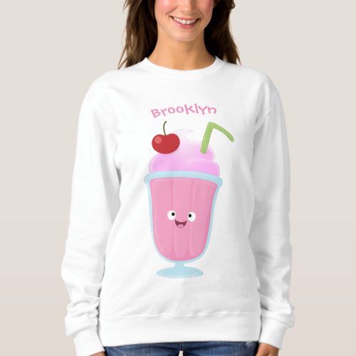 Cute strawberry ice cream sundae cartoon sweatshirt