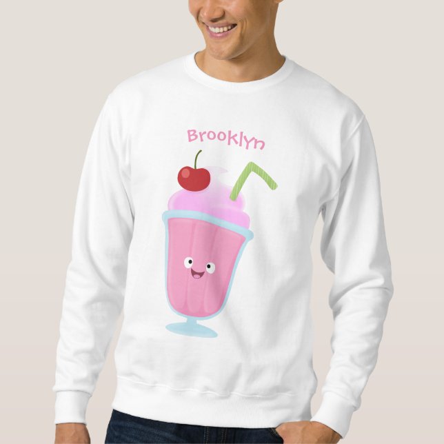 Cute strawberry ice cream sundae cartoon sweatshirt (Front)