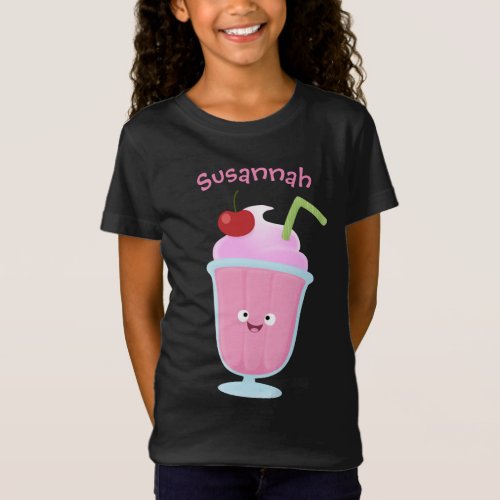 Cute strawberry ice cream sundae cartoon T_Shirt