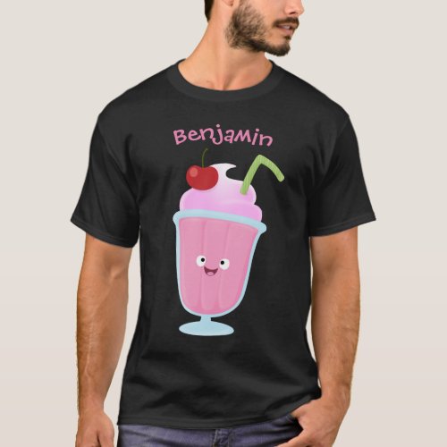 Cute strawberry ice cream sundae cartoon T_Shirt