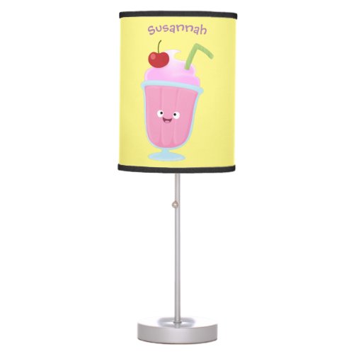 Cute strawberry ice cream sundae cartoon table lamp