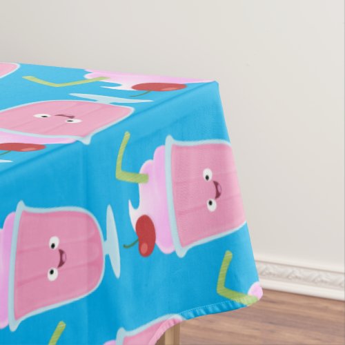 Cute strawberry ice cream sundae cartoon tablecloth