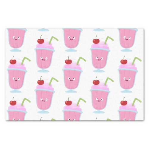 Cute strawberry ice cream sundae cartoon tissue paper