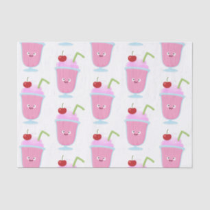 Cute strawberry ice cream sundae cartoon tissue paper