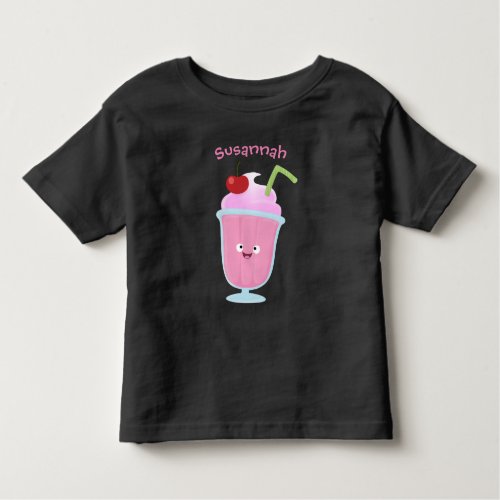 Cute strawberry ice cream sundae cartoon toddler t_shirt