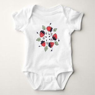 Cute Strawberry Kawaii Fruit Baby Bodysuit