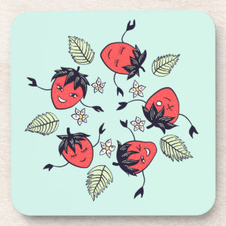 Cute Strawberry Kawaii Fruit Beverage Coaster