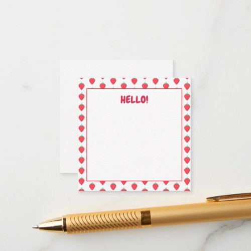 Cute Strawberry Kawaii Lover Aesthetic Pattern Enclosure Card