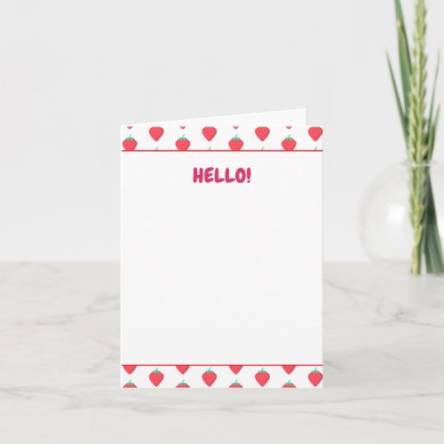 Cute Strawberry Kawaii Lover Aesthetic Pattern Note Card