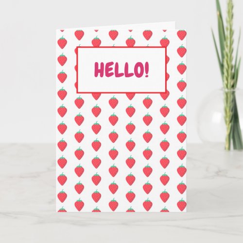 Cute Strawberry Kawaii Lover Aesthetic Pattern Note Card