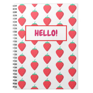 Cute Strawberry Kawaii Lover Aesthetic Pattern Notebook